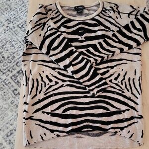 Bloomingdale's Black and Cream Zebra Print Sweatshirt